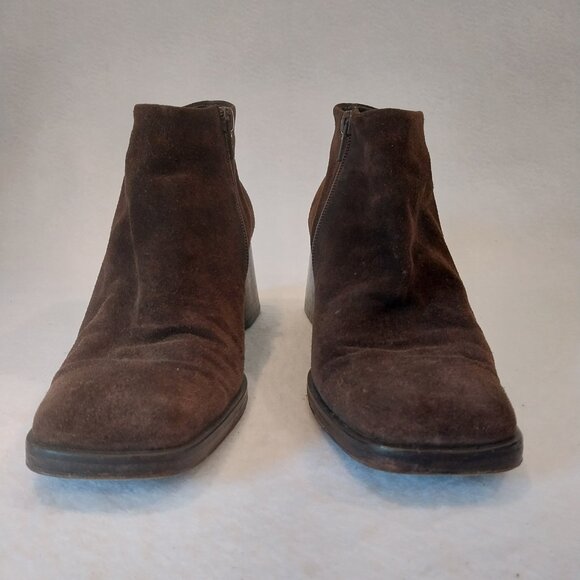 Via Spiga Booties Womens 8.5 M Brown Suede Block Heel Ankle Boots Made in Italy. - Picture 6 of 10